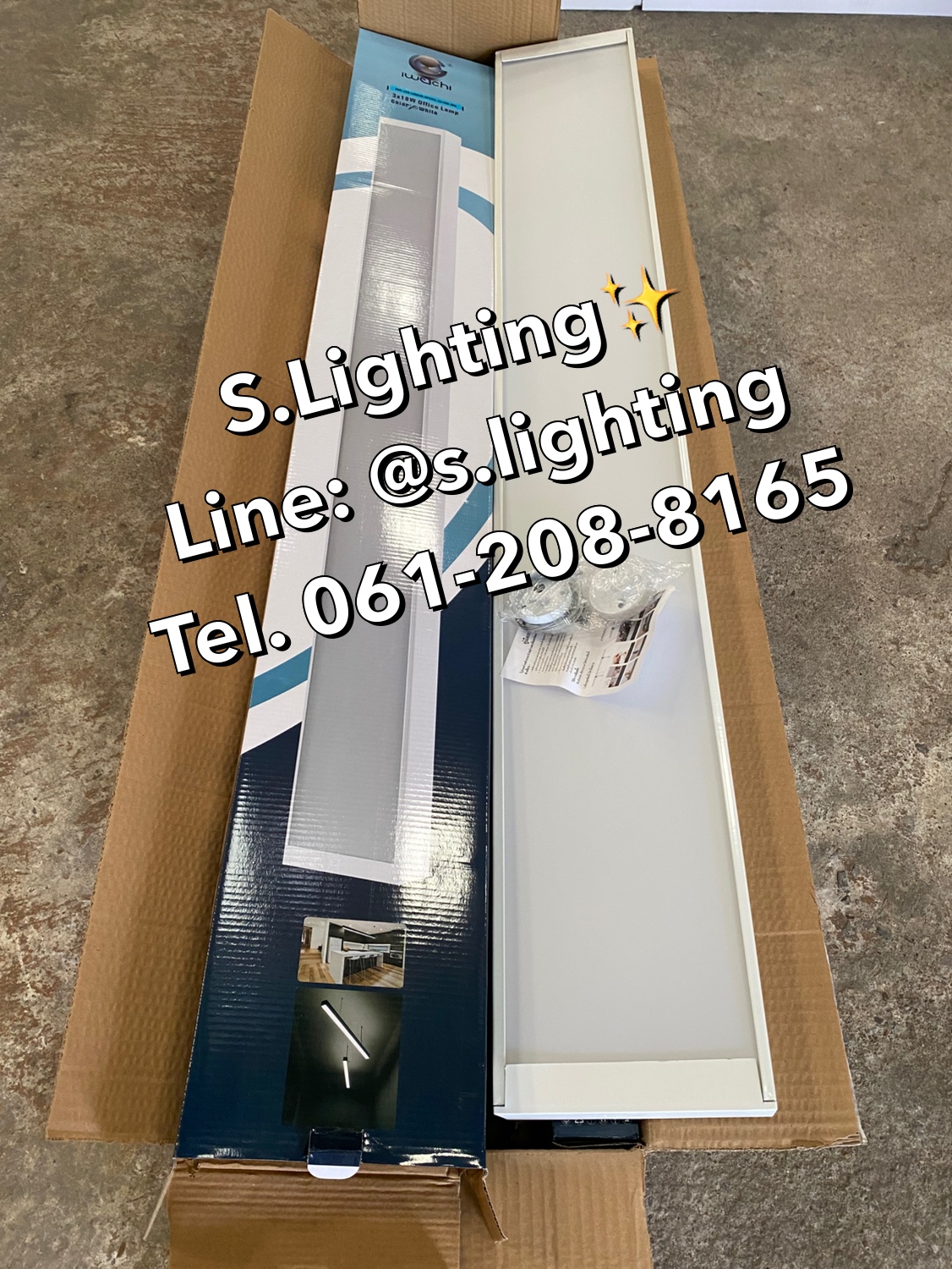 โคมไฟแขวนสลิงเพดาน Linear Office LED 3x18w แสงขาว (เปลี่ยนหลอดได้)