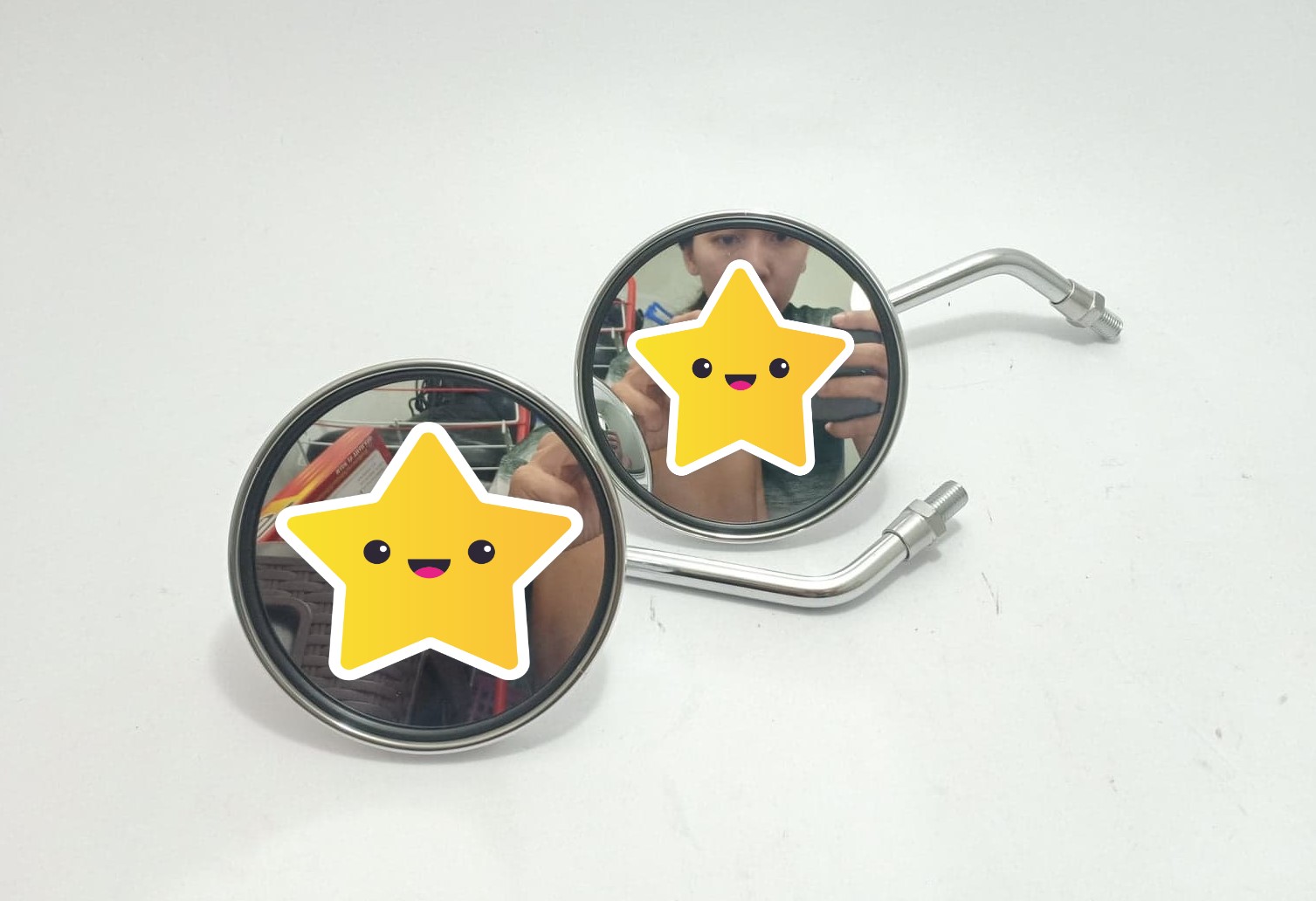 กระจกกลมสำหรับมอเตอร์ไซด์ฮอนด้าคลาสสิกทุกรุ่น(เกลียวเบอร์ 12)