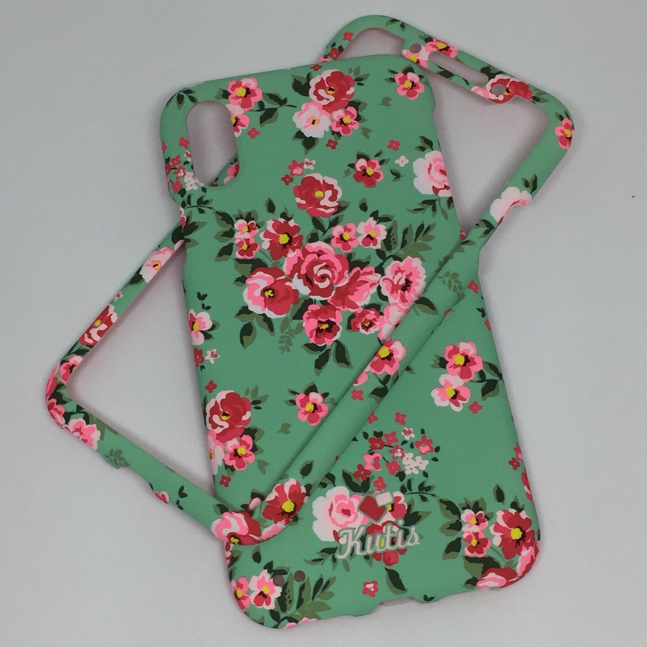 เคสคูทิส (Kutis) ไอโฟนX,XS (ลายดอกไม้ สีพื้นหลังสีเขียวพาสเทล)มาใหม่ๆ