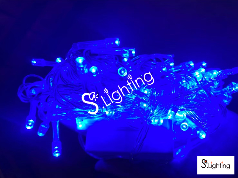 ไฟหยดน้ำ LED 8 เมตร / 100 หัว สีฟ้า ไม่กระพริบ