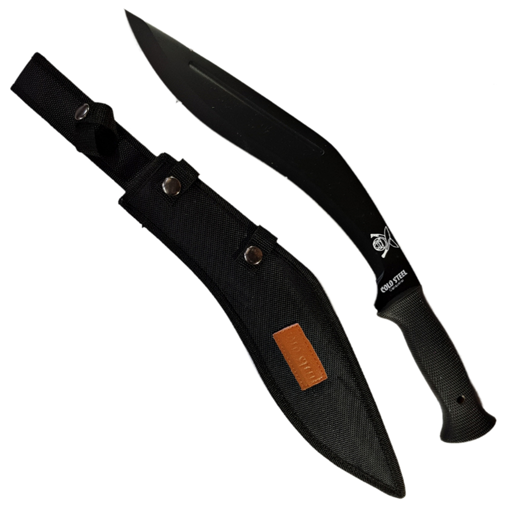 มีดพก มีดกุรข่า มีดเดินป่า มีดใบตาย Cold Steel Conqueror Kukri ขนาด 17.5 นิ้ว (44 ซม.) สีดำ พร้อมซองผ้าไนล่อนใส่มีด