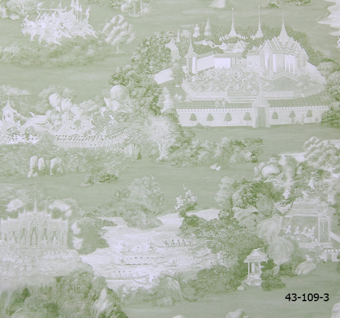 วอลล์เปเปอร์ลายไทย พระราชวัง สีเขียว