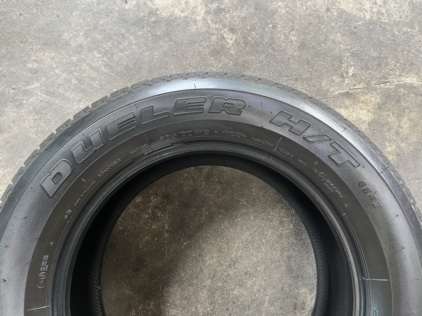 ✨ยางป้ายแดง✨265-60-18 Bridgestone💥ปี 25💥สวยกริ๊บ💖ถอดจากรถใหม่ป้ายแดง
