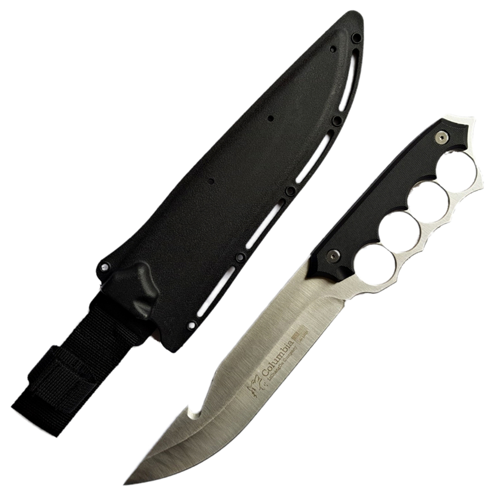 มีดใบตาย Columbia Gut Hook X10 ขนาด 13.6 นิ้ว (34.5 ซม.) ปลายตะขอ พร้อมปลอกมีดพลาสติก ABS ร้อยเข็มขัด