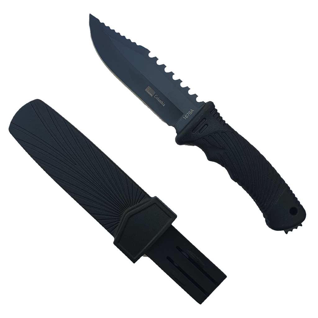 มีดใบตาย มีดพก Columbia 1678A ขนาด 9.1 นิ้ว (23.5 ซม.) พร้อมปลอกมีด ABS เหน็บเข็มขัดสำหรับเก็บมีด
