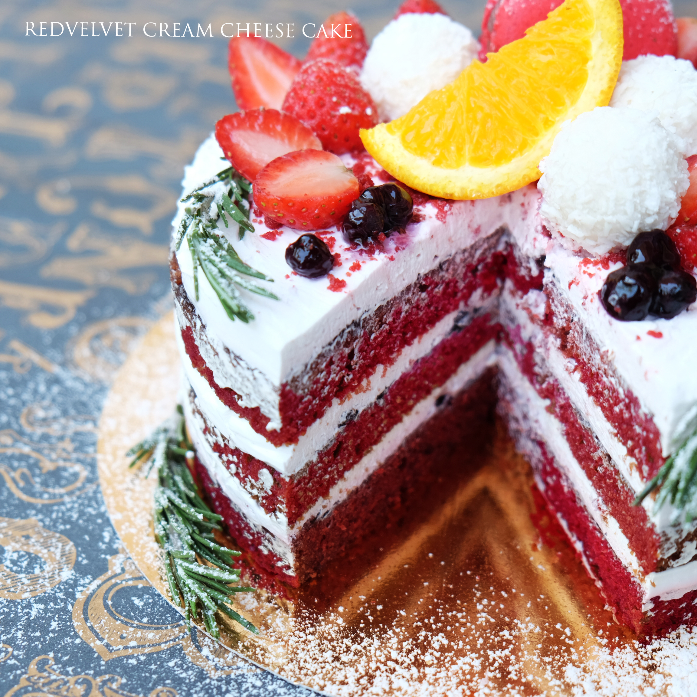 🌿 เค้กเรดเวลเวทครีมชีส 🌿 Signature (ขนาด 1 ปอนด์) 3 ชั้น / Red Velvet Cream Cheese Cake (1 Pound / 6'' x 6") 3 Layers