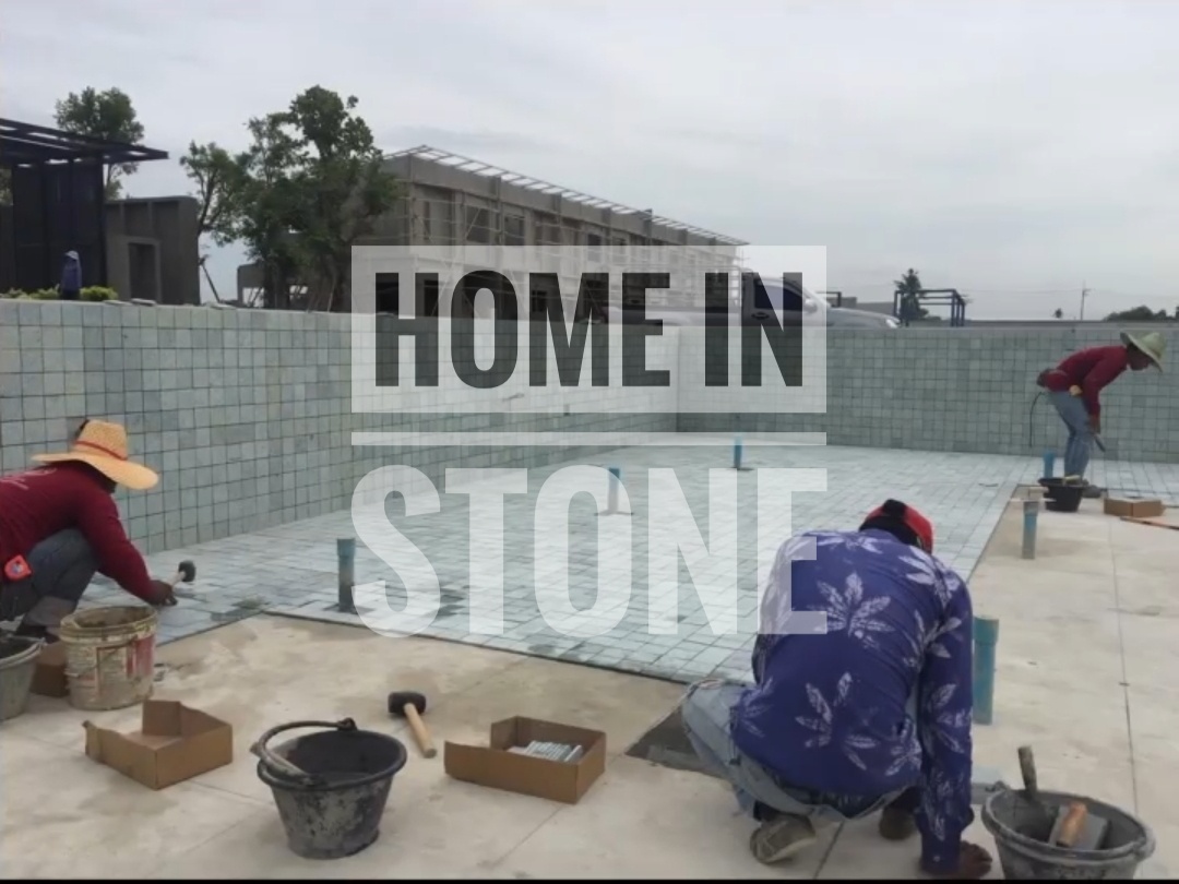 หินธรรมชาติ Green Sukabumi ปูสระว่ายน้ำ เขียว สวย