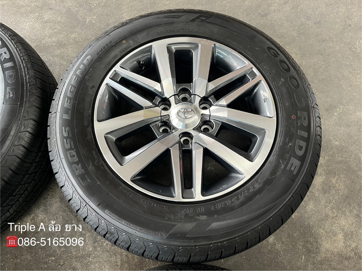 ✨ล้อแม็ก✨Toyota Fortuner ตัวท็อป ขอบ 18 เทาหน้าเงา พร้อมยาง 265-60-18 GOODRIDE💥ปี 25💥