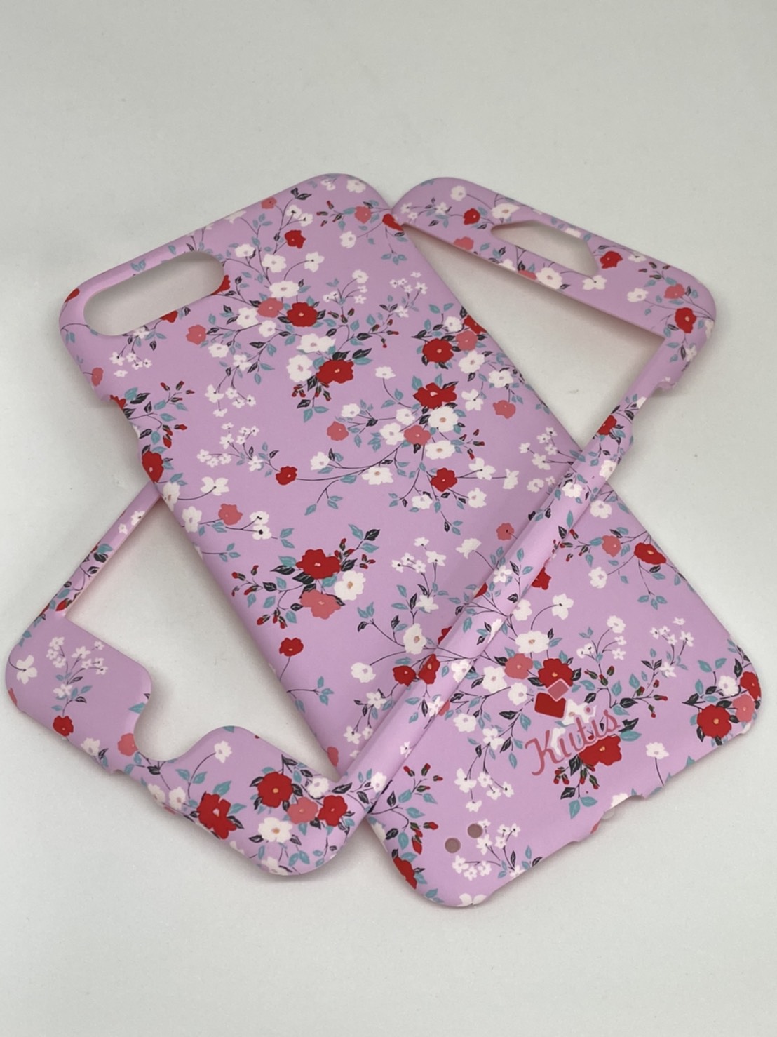 เคสคูทิส(Kutis)เคสไอโฟน7พลัส,8พลัส(ลายดอกไม้สีม่วงอ่อน)มาใหม่ เคสประกบหน้า-หลัง เคสเรืองแสง เคสลายวินเทจ ร้านSuperhero Klongthom