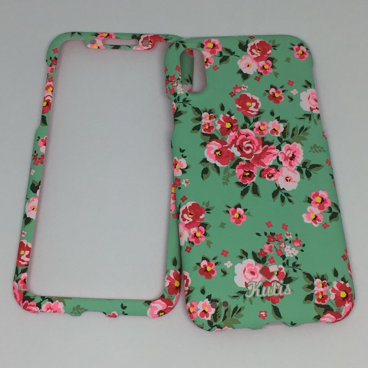 เคสคูทิส (Kutis) ไอโฟนX,XS (ลายดอกไม้ สีพื้นหลังสีเขียวพาสเทล)มาใหม่ๆ