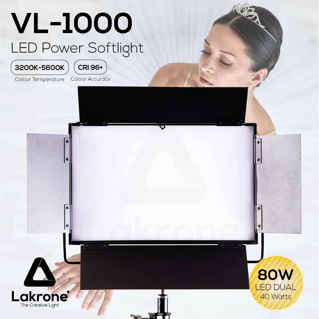 VL-1000 ไฟแอลอีดีแบบ Softlight 3200-5600K กำลังไฟ 80 วัตต์