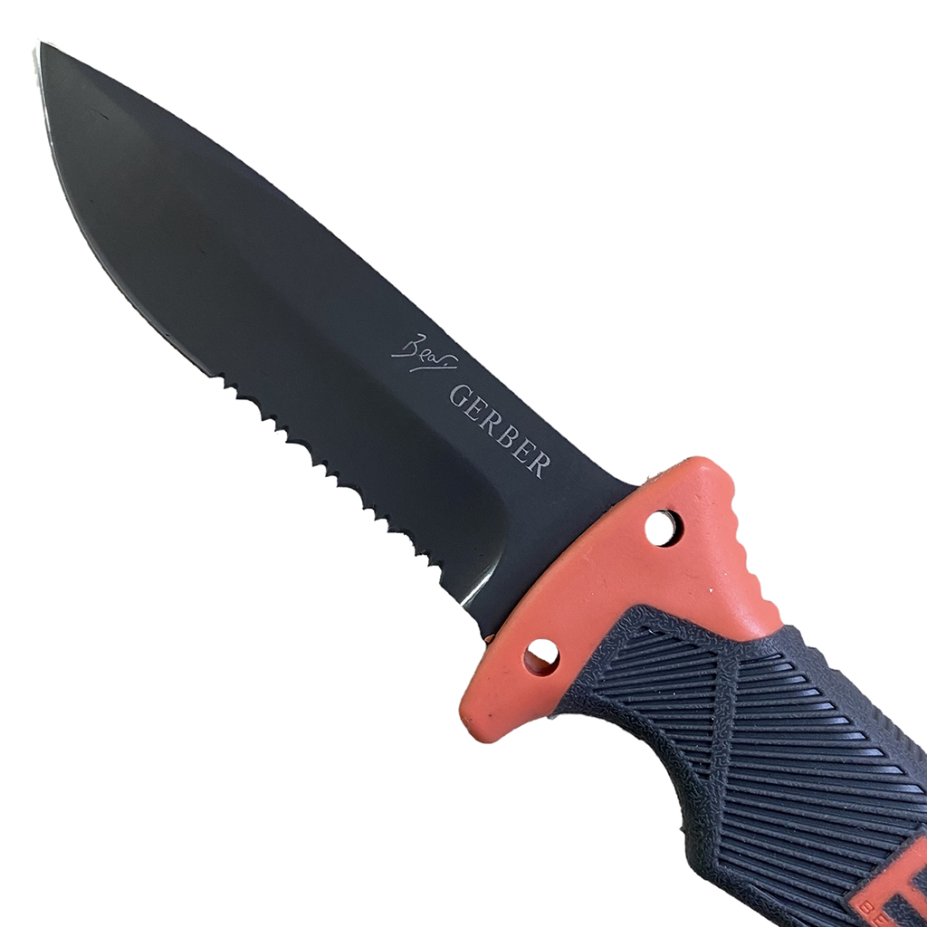 มีดเดินป่า มีดใบตาย Gerber : Bear Grylls Ultimate Survival Knife Fine Edge ใบมีดฟันเลื่อย พร้อมแท่งจุดไฟแม็กนีเซี่ยม