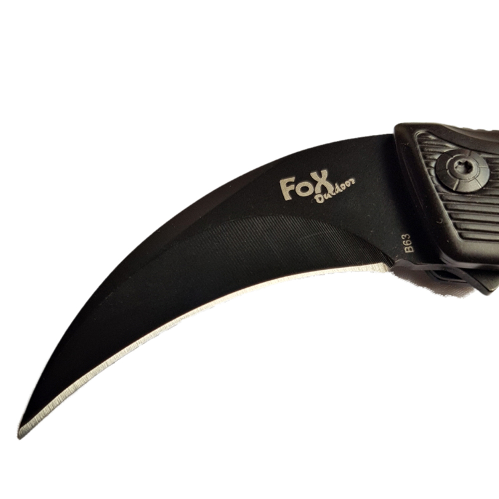 มีดพก มีดพับ มีดคารัมบิต Fox Outdoor Karambit Knife B63 (สีดำ)