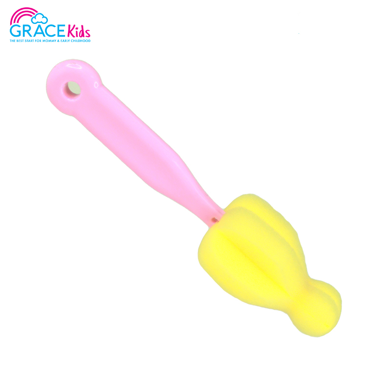GRACEKIDS (เกรซคิดส์) แปรงล้างจุกหัวฟองน้ำแบบด้ามจับ ไม่ทำเกิดรอย