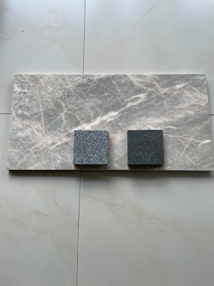 หินธรรมชาติ ดำจีน/ดำไทย พ่นไฟ+ปั่นแปรง /ชมพูสุโขทัย