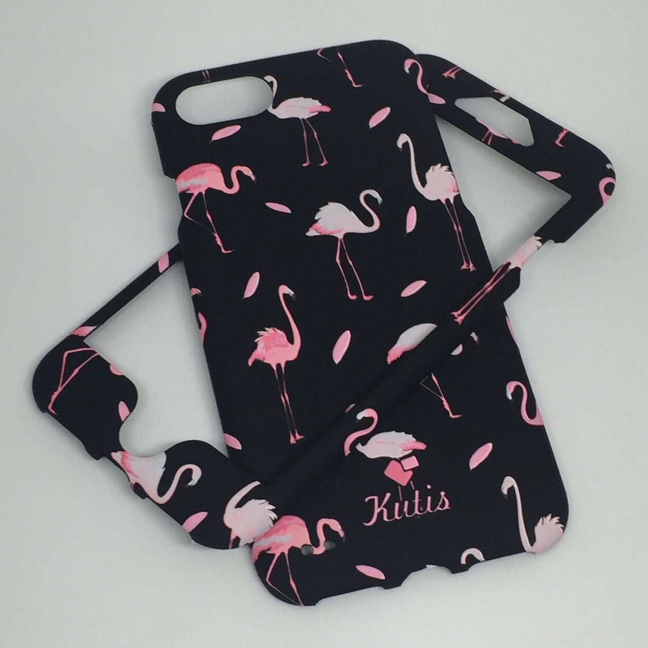 เคสคูทิส (Kutis) ไอโฟน7,8 (ลายฟลามิงโก้สีดำ)มาใหม่ เคสประกบหน้า-หลัง เคสเรืองแสง