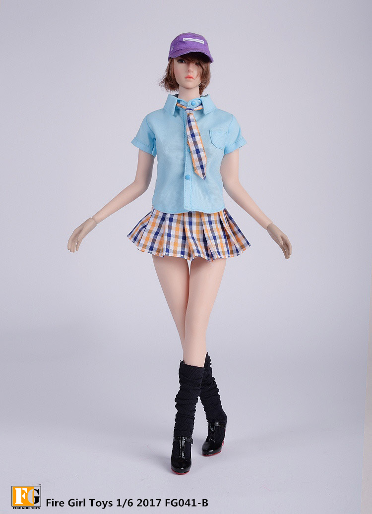 Fire Girl Toys FG041-B trendy pleated skirt school uniforms (blue)