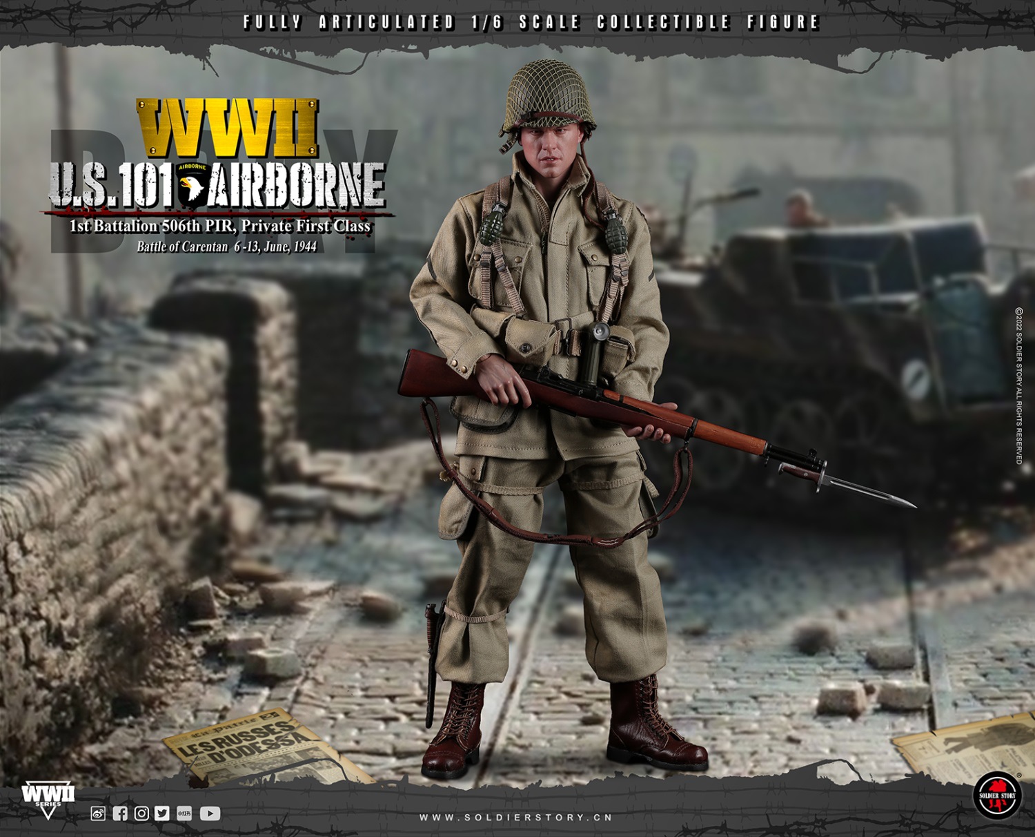 Soldier Story SS-126 1/6 WWII U.S. 101st Airborne - 1st Battalion 506th PIR, Private First Class