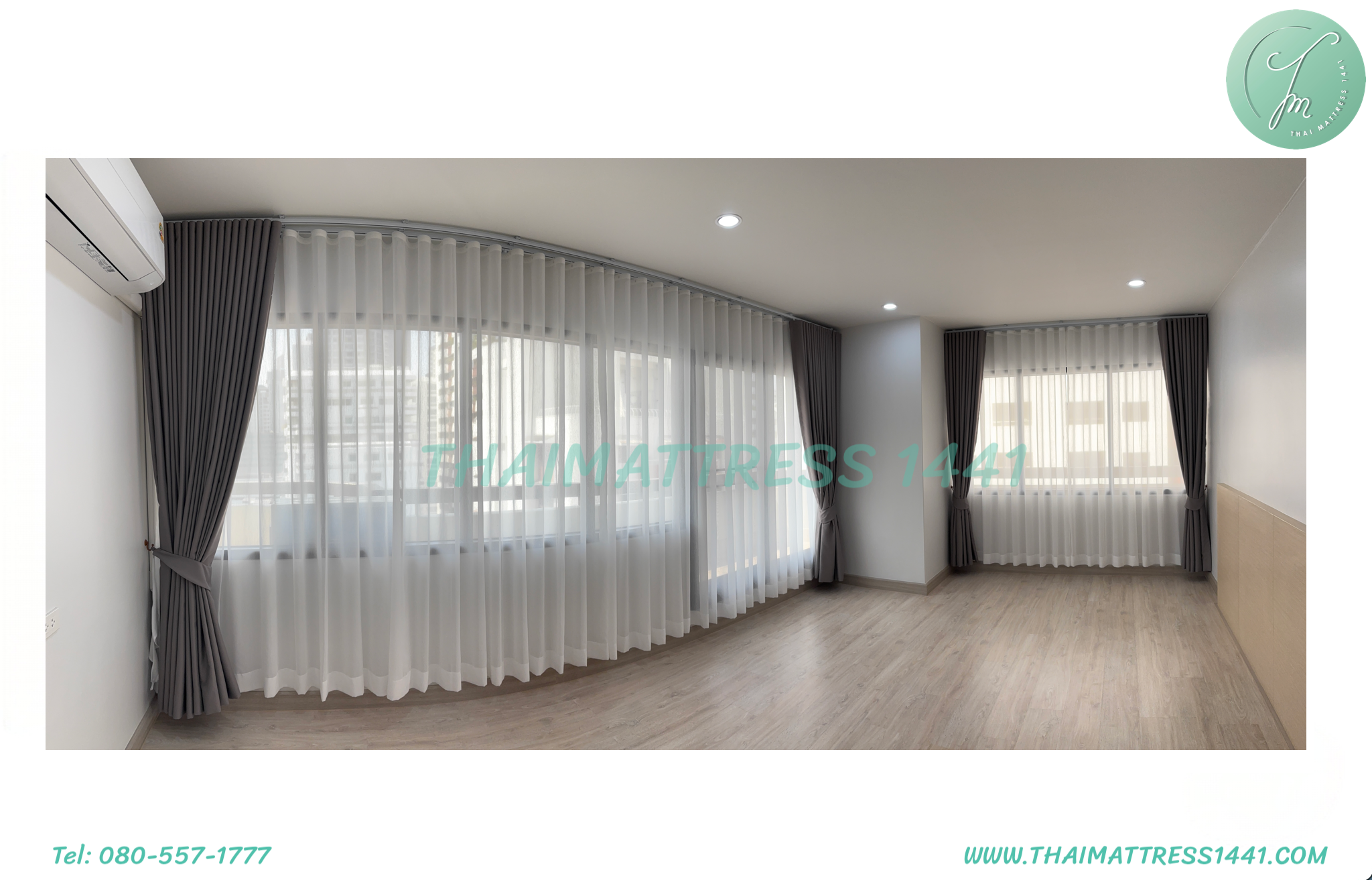 ผ้าม่านลอน กันแสง UV + ผ้าม่านโปร่ง สำหรับบ้านและคอนโด - Wave Curtain with sunblock and UV Protection