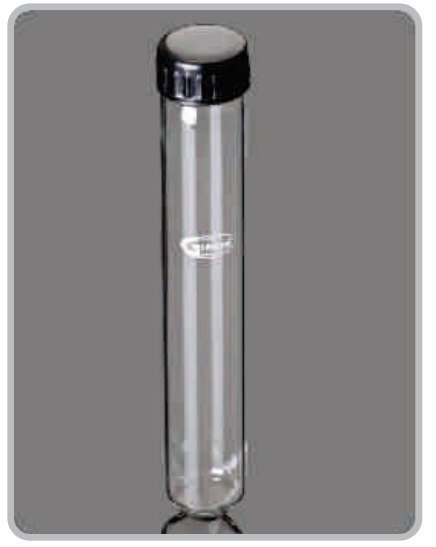 หลอดทดลองฝาเกลียว: Round bottom tube with Screw cap Boro 3.3 Glass Autoclavable screw cap (100/pkg)