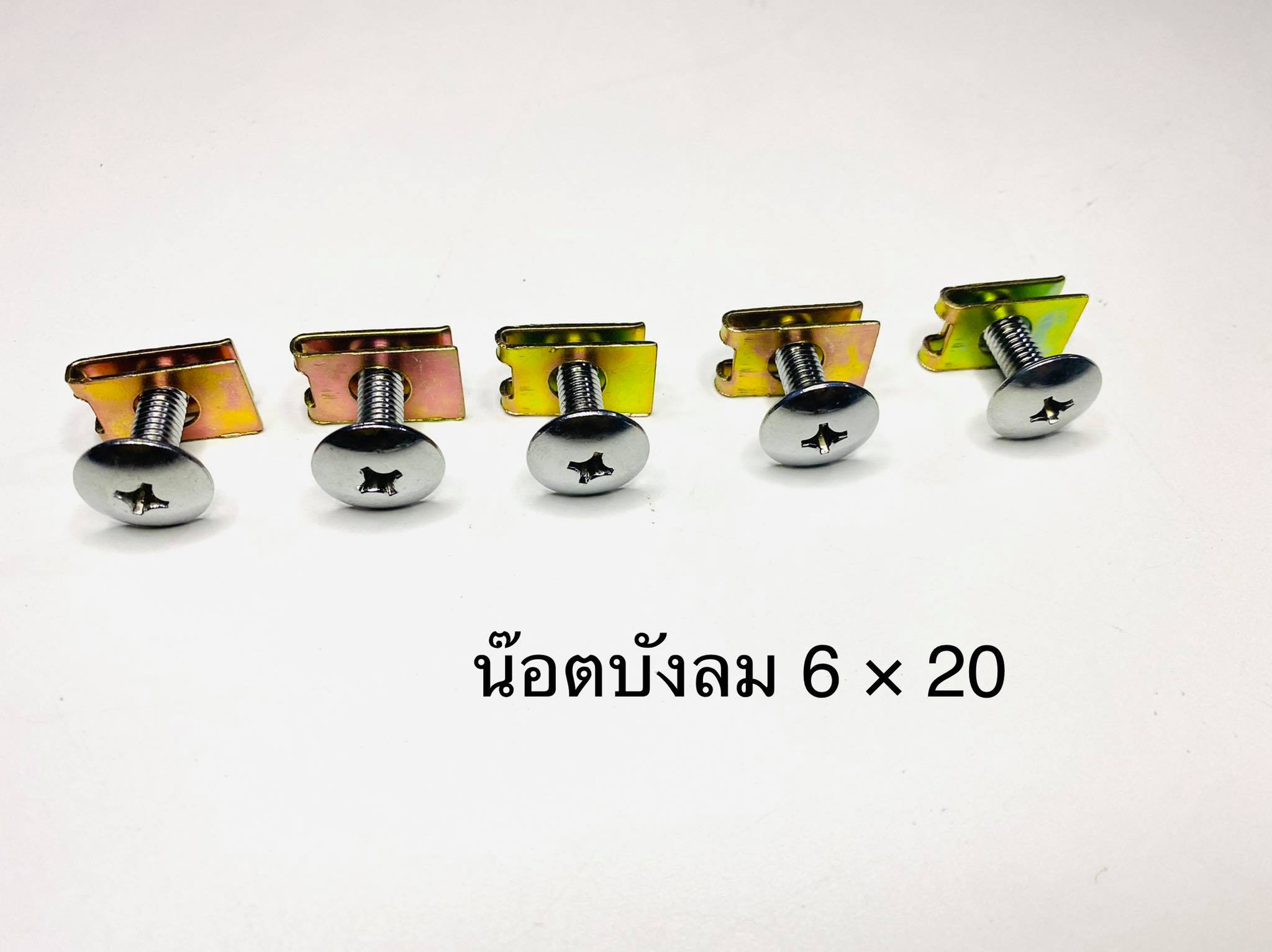 น๊อต+กิ๊ปบังลมชุดสีมอเตอร์ไซด์ 6*20