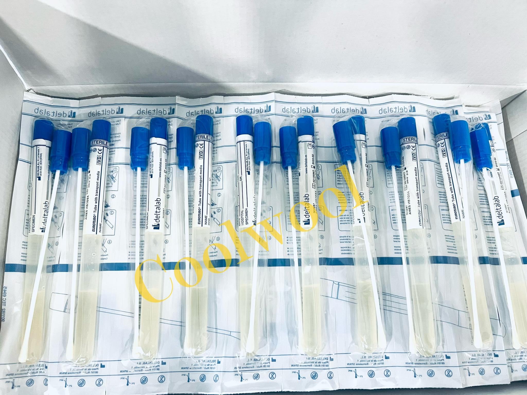 Transport swab with Amies (1pc/peel pack,100ea/pkg), sterile-Delta lab