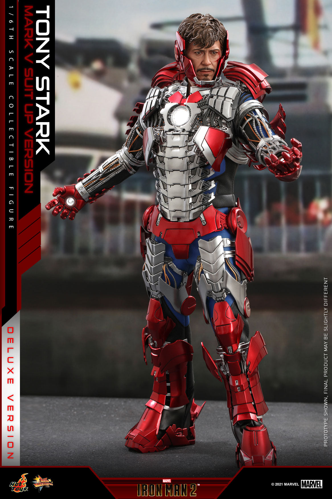 Hot Toys MMS600 1/6 Iron Man 2 - Tony Stark Mark V Suit up Version (Deluxe Version)