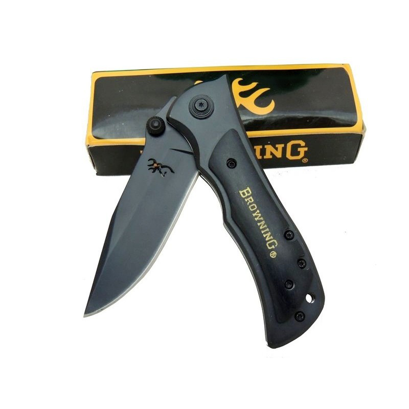 มีดพับ BROWNING ขนาด 7.9 นิ้ว (20 ซม.) ด้ามอลูมิเนียมเข้าประกับไม้สีดำ
