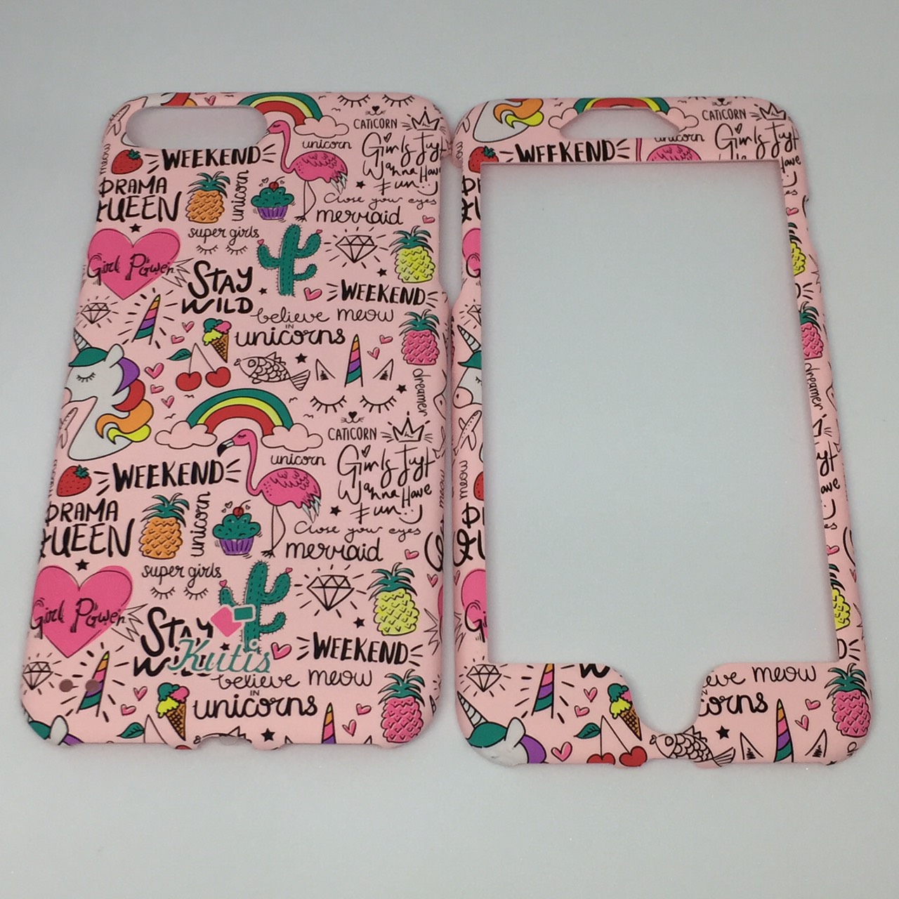 เคสคูทิส (Kutis) ไอโฟน7พลัส,8พลัส(ลายนกฟลามิงโก้พื้นหลังสีชมพู)