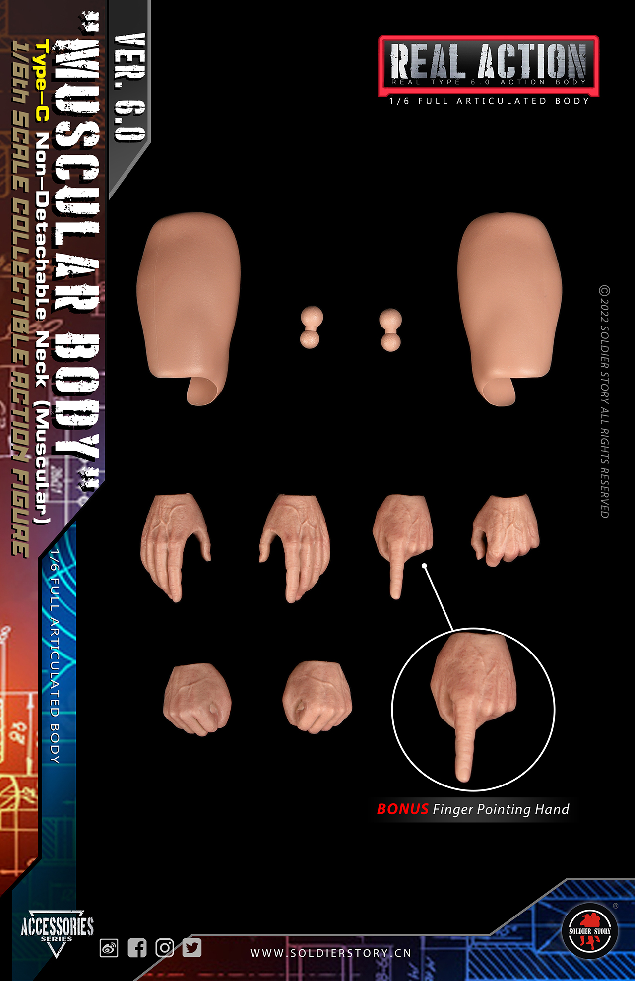 SOLDIER STORY SSA-003 1/6 MUSCULAR BODY - Type-C Non-Detachable Neck (VER. 6.0)