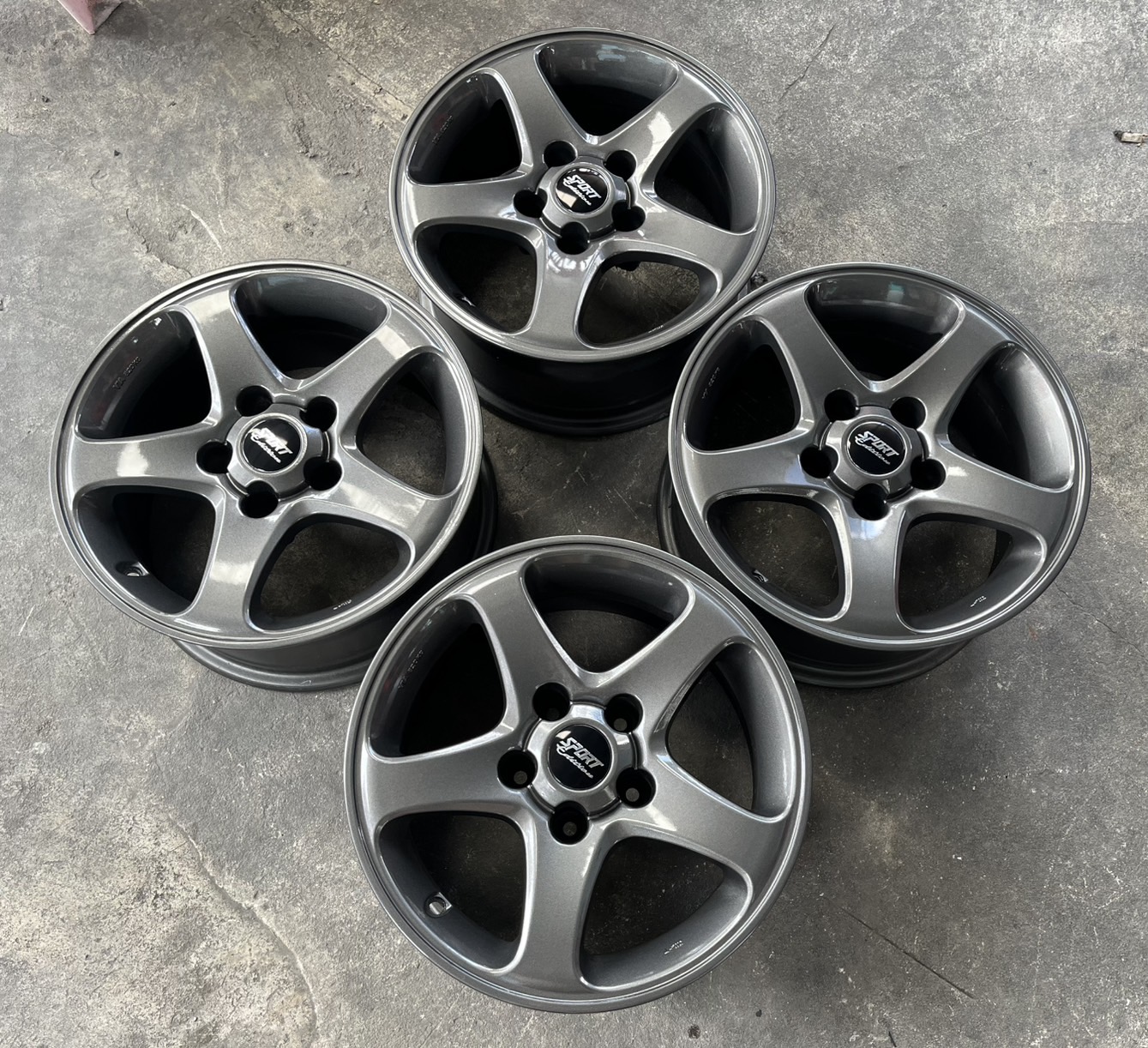 ✨ล้อแม็ก 5รู114✨Yachiyoda ขอบ 15 สีเทากัน💖สวยกริ๊บ💖