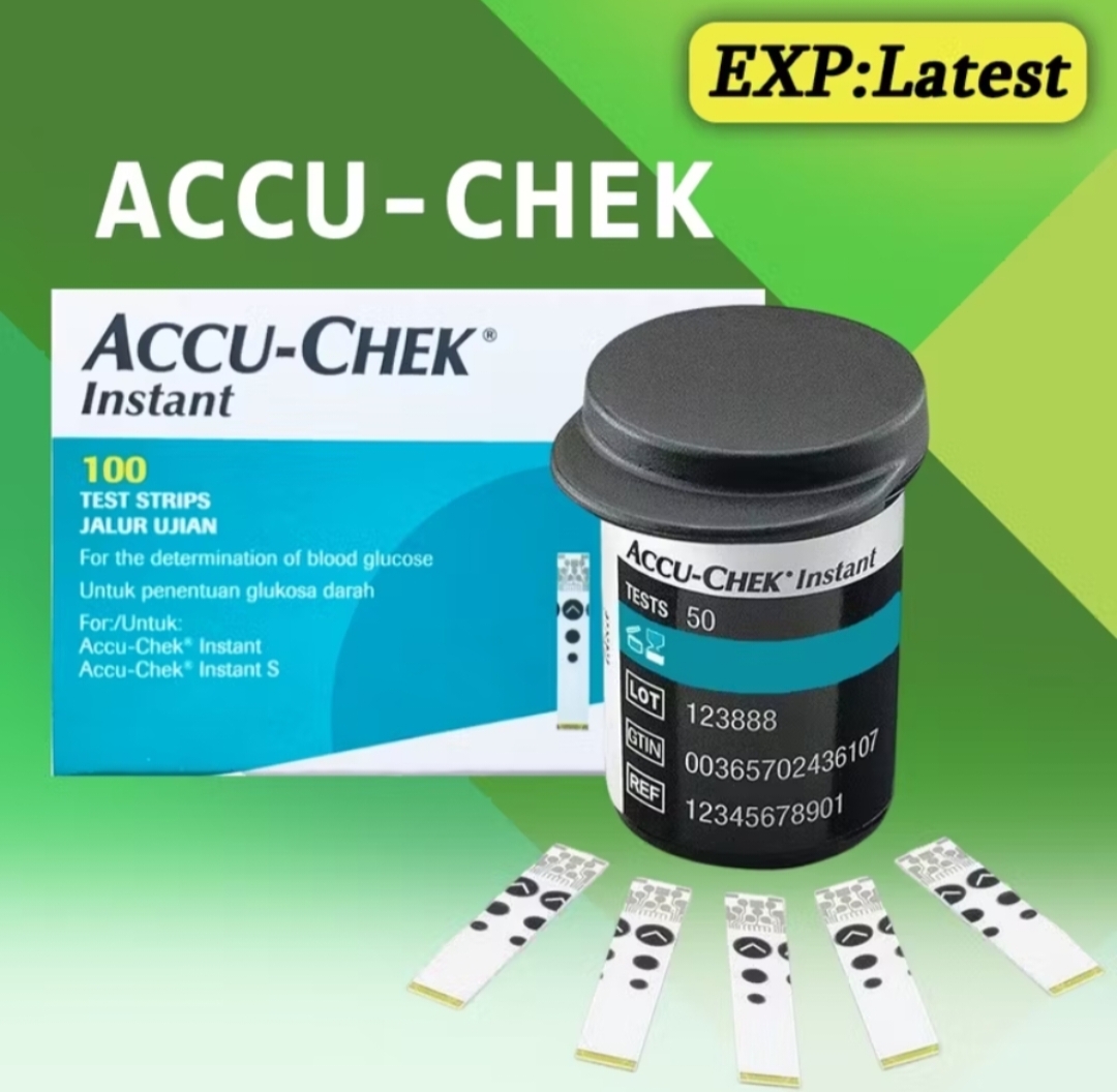 Accu-Chek Instant Test Strip แอคคิว-เช็ค แผ่น ตรวจน้ำตาล (50 ชิ้น/กล่อง)