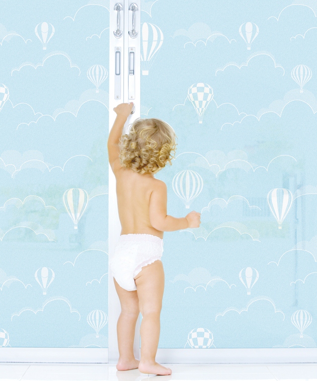 HPG-31845 Window sheet สติ๊กเกอร์ฝ้าติดกระจกลายท้องฟ้าบอลลูน หน้ากว้าง 100 cm