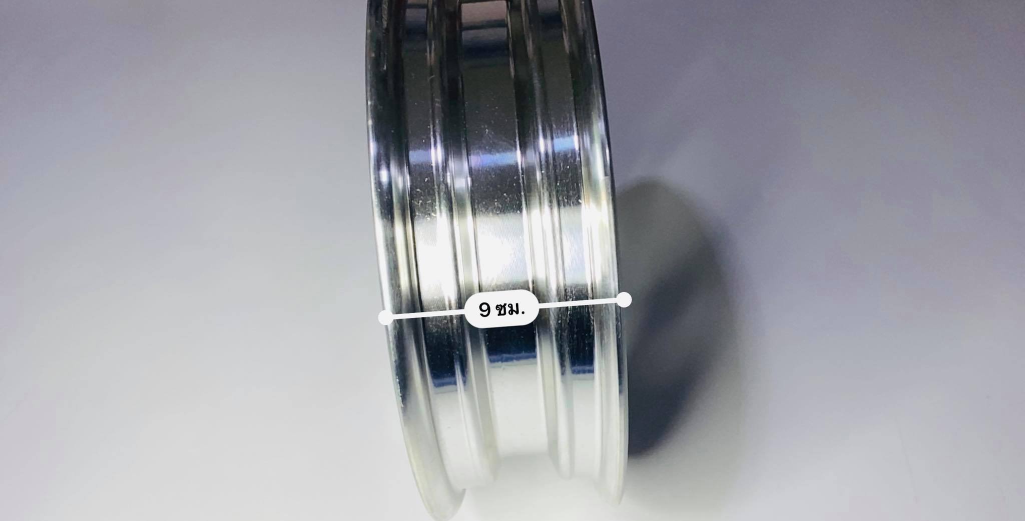 ล้อกะทะมังกี้ 2.50 ขอบ10 เหล็กชุบ ลายกลม บด