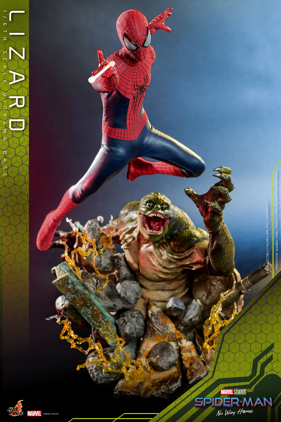 Hot Toys MMS658 1/6 The Amazing Spider-Man 2 - The Amazing Spider-Man + ACS013 1/6 Spider-Man: No Way Home - Lizard Diorama Base
