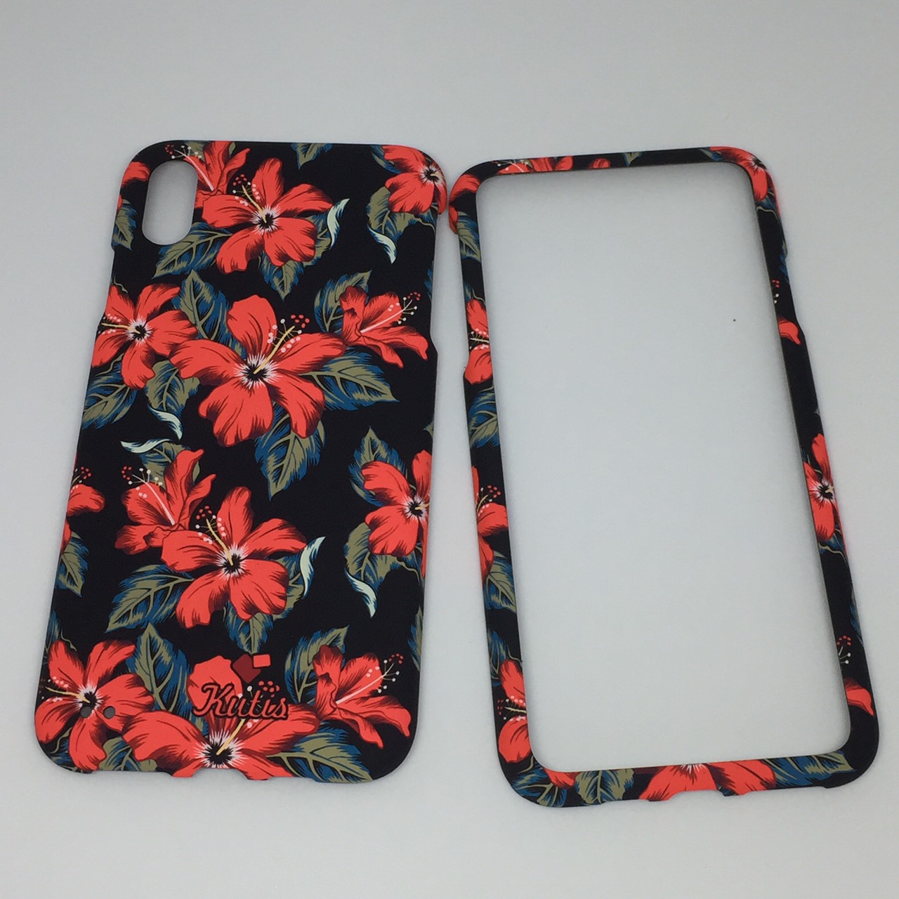 เคสคูทิส(Kutis)ไอโฟนXSMAX (ลายดอกชบา สีพื้นหลังสีดำ)ลายมาใหม่ๆๆ