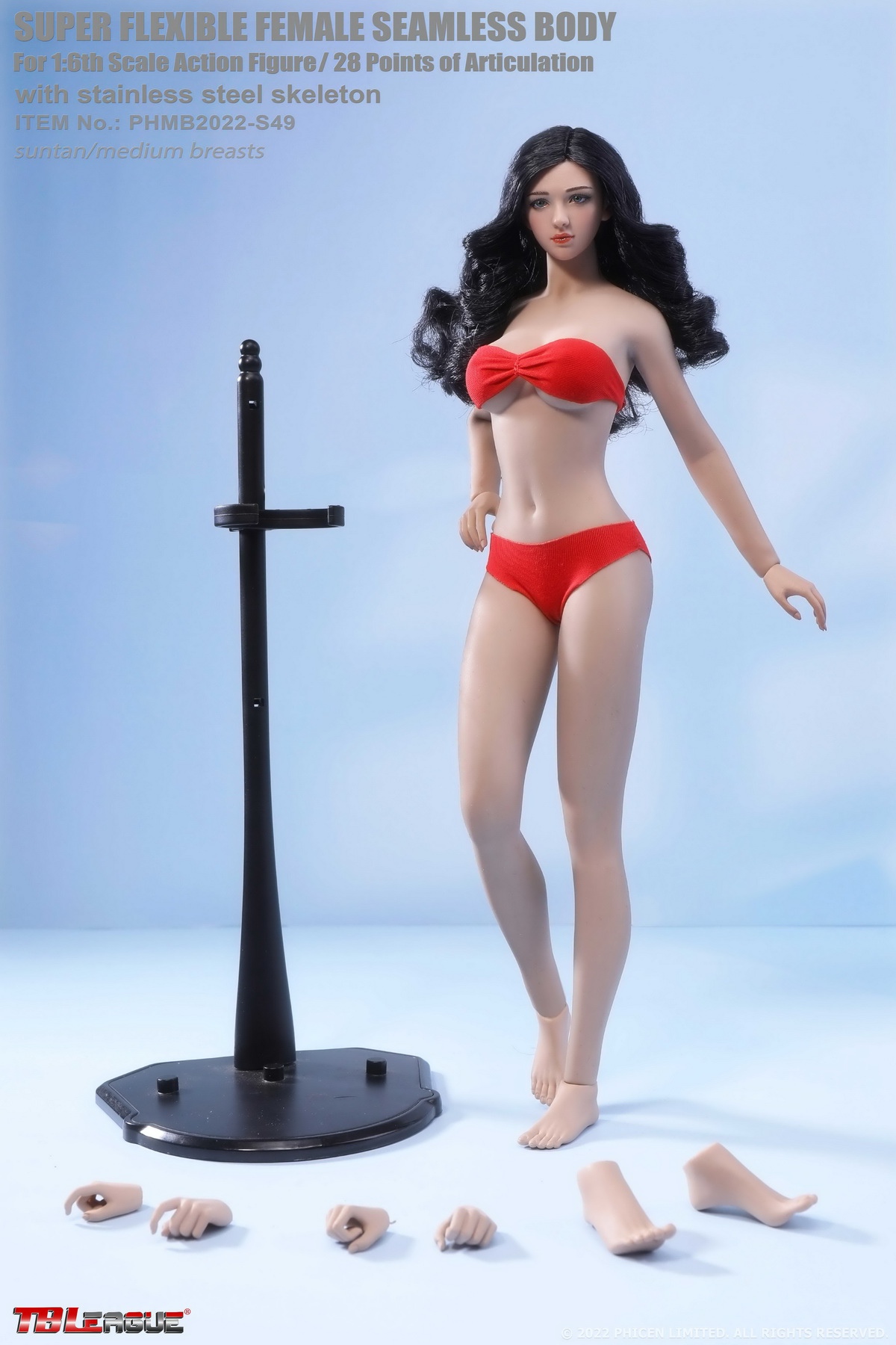 TBLeague PHMB2022-S49A 1/6 Suntan Medium Breasts Body