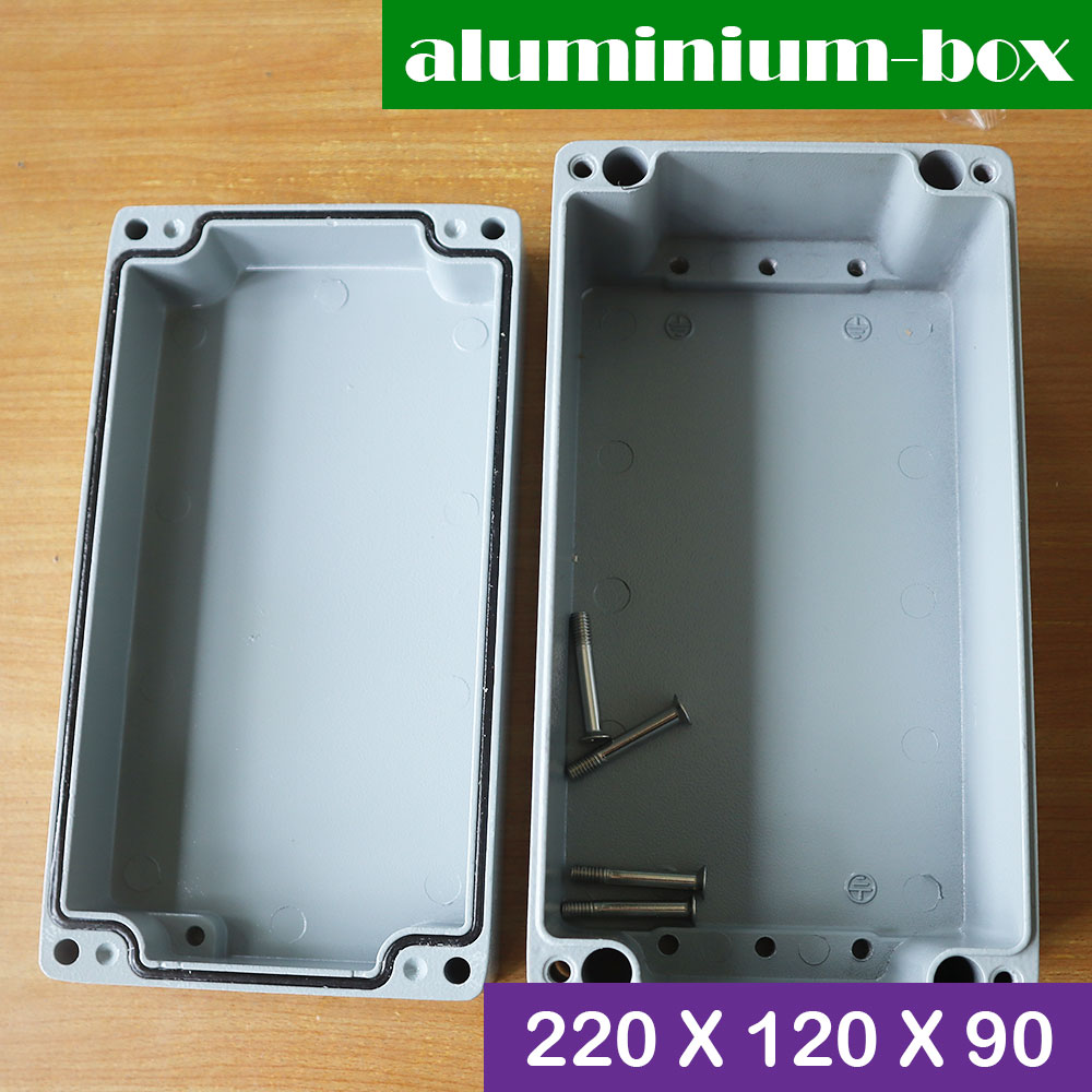กล่องอลูมิเนียมกันน้ำ IP66 สีเทา 220 X 120 X 90 มม