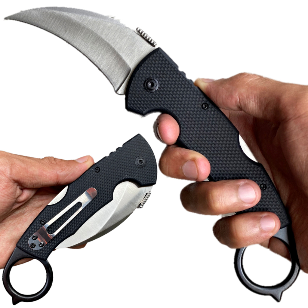 มีดพับ มีดคารัมบิต Tiger Claw Karambit Knives ขนาด 9.1 นิ้ว (23.2 ซม.)
