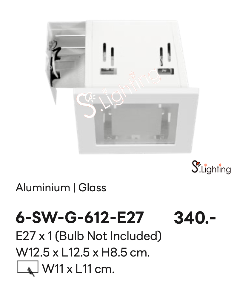 โคมไฟดาวไลท์ฝังฝ้า 6-SW-G-612-E27