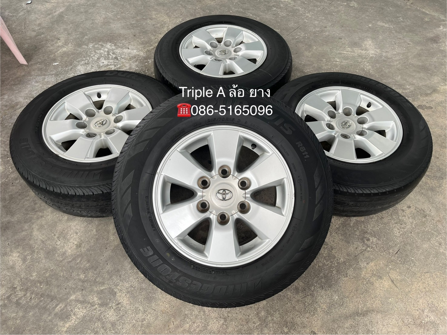 ✨ล้อแม็ก 6รู139✨Toyota ขอบ 15 แถมยาง 215-70-15 Bridgestone🌟ปี 23🌟