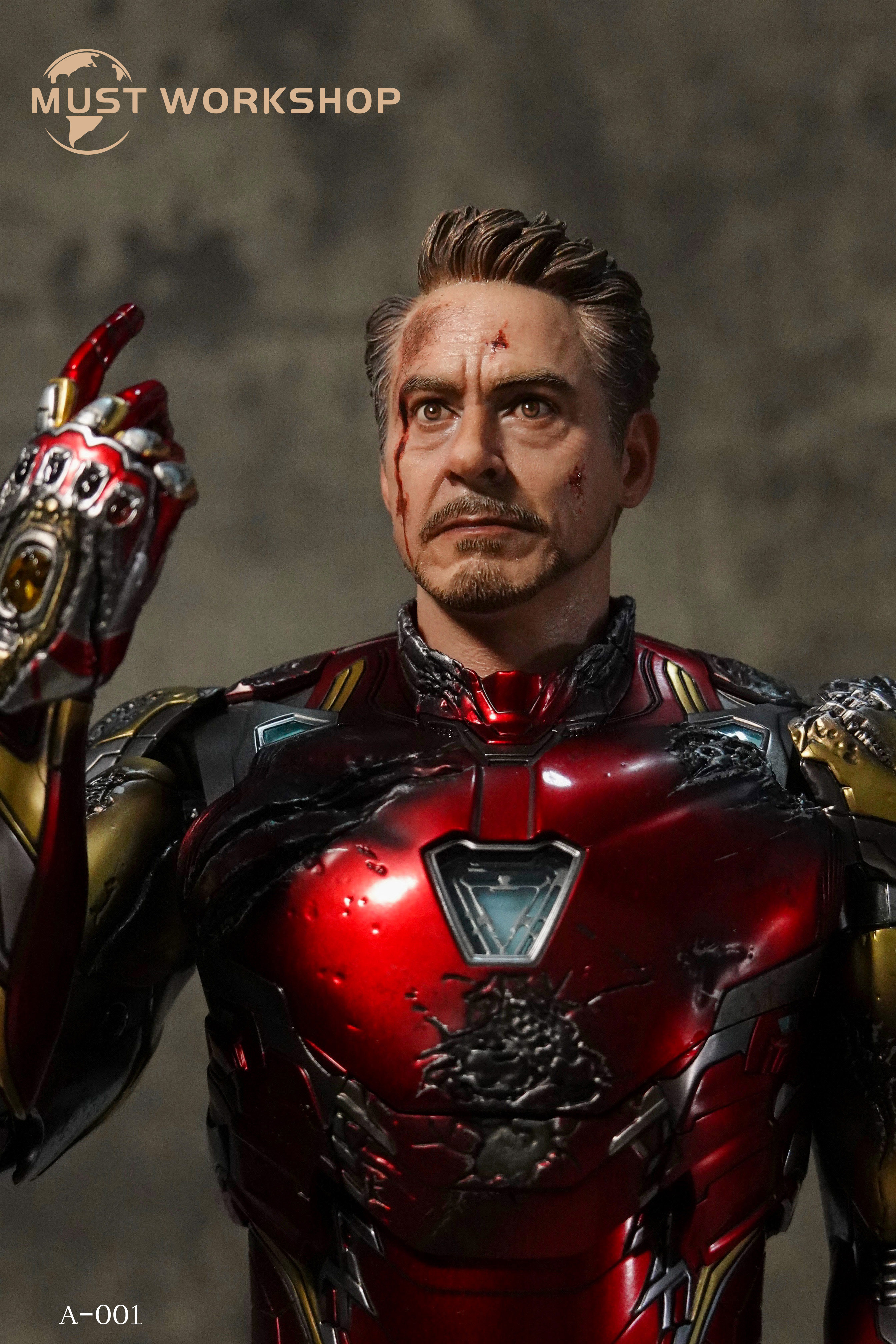 MUST WORKSHOP A-001 1/6 European Male Headsculpt Battle Damage