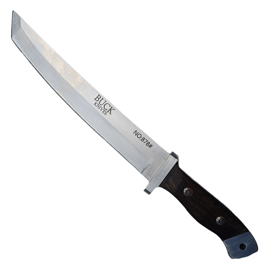 มีดเดินป่า มีดใบตาย BUCK Knives No.878 Tanto Blade ขนาด 11.8 นิ้ว (30 ซม.) พร้อมซองมีดร้อยเข็มขัดสำหรับเก็บมีด