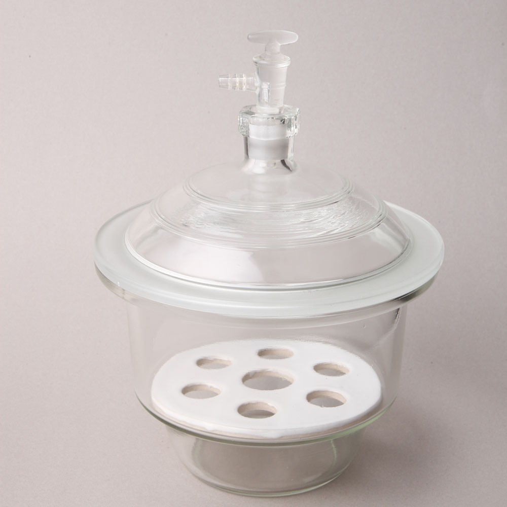 โถดูดความชื้นพร้อมเพลทเซรามิกชนิดสุญญากาศ: Vacuum Dessicator, Plain w/Lid, Porcelain