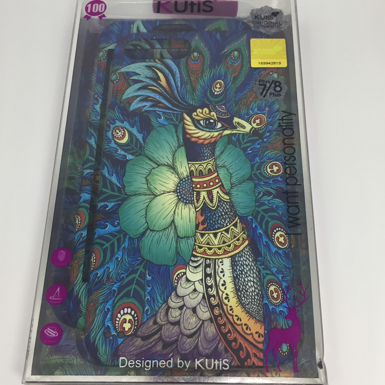 เคสคูทิส (Kutis) ไอโฟน7พลัส,8พลัส(ลายนกยูง)