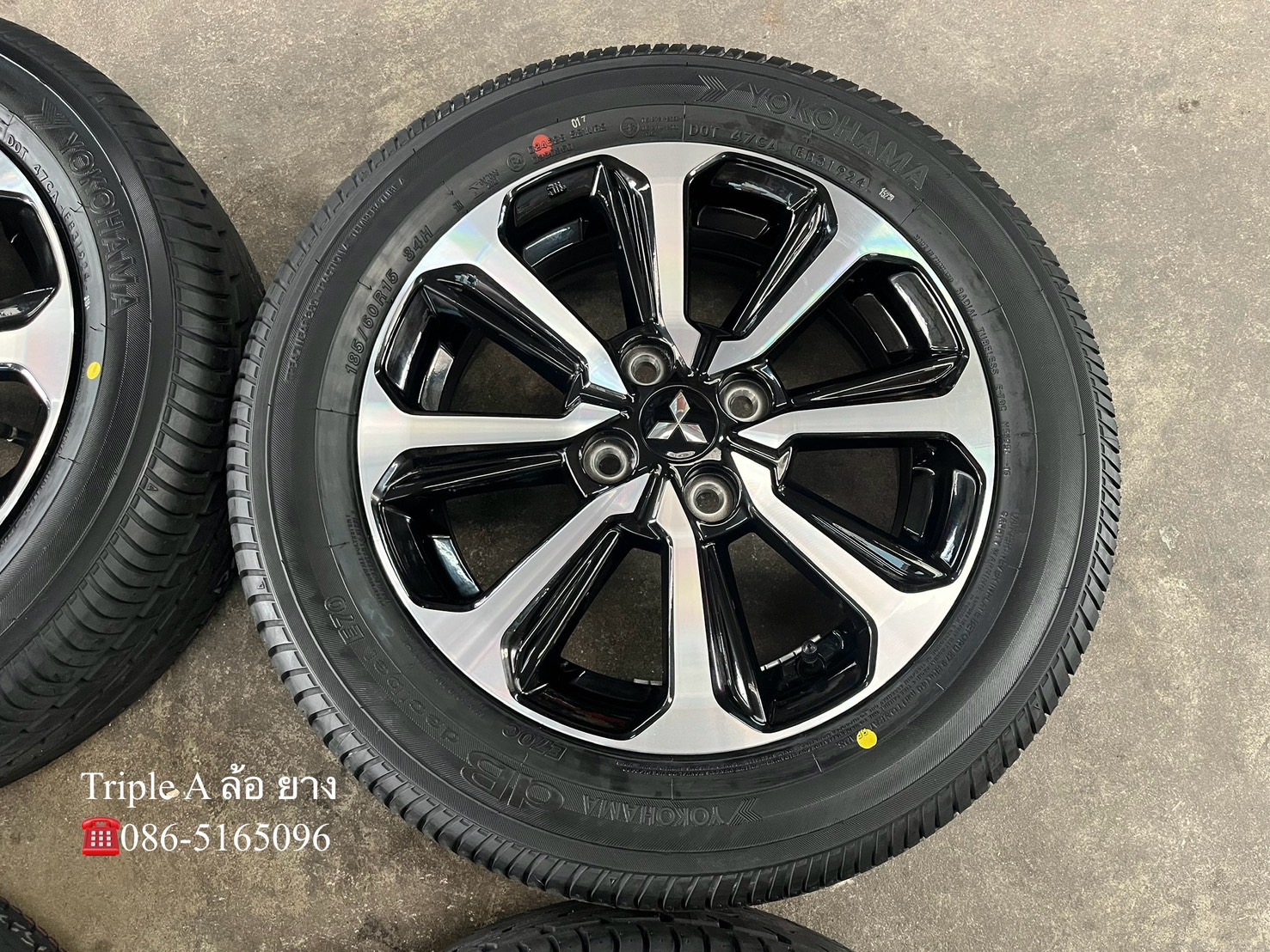 ✨ล้อแม็กป้ายแดง✨Mitsu Mirage รุ่นใหม่ ขอบ 15 พร้อมยางใหม่💯185-60-15 Yokohama♨️ปี 24♨️