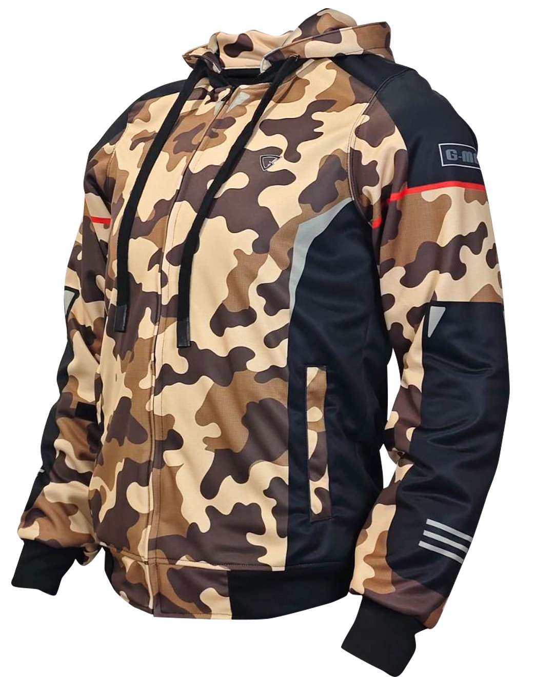 NEW !! เสื้อการ์ด G-MOTO รุ่น CAMO RIDER พร้อมการ์ดป้องกัน 5 จุด สีน้ำตาล
