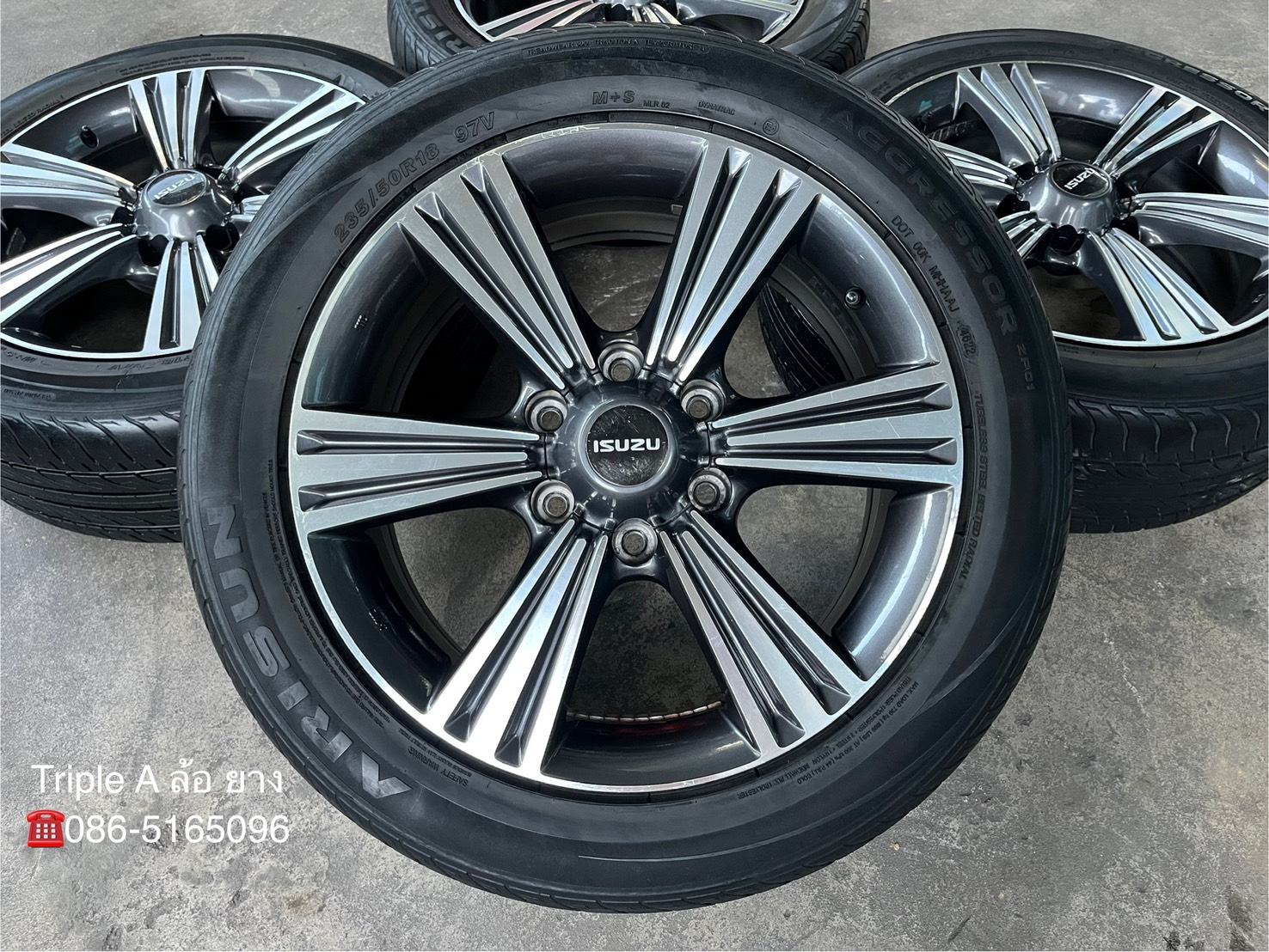 ✨ล้อแม็ก✨ISUZU X-Series ขอบ 18 เทาหน้าเงา พร้อมยาง 235-50-18 ARISUN💥ปี 22💥