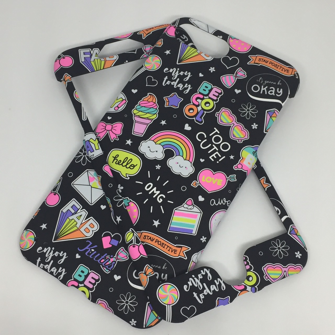 เคสคูทิส(Kutis)ไอโฟน7พลัส,8พลัส(ลายสายรุ้งยิ้มBECOOL)มาใหม่ เคสประกบหน้า-หลัง เคสเรืองแสง เคสลายวินเทจ ร้านSuperhero Klongthom