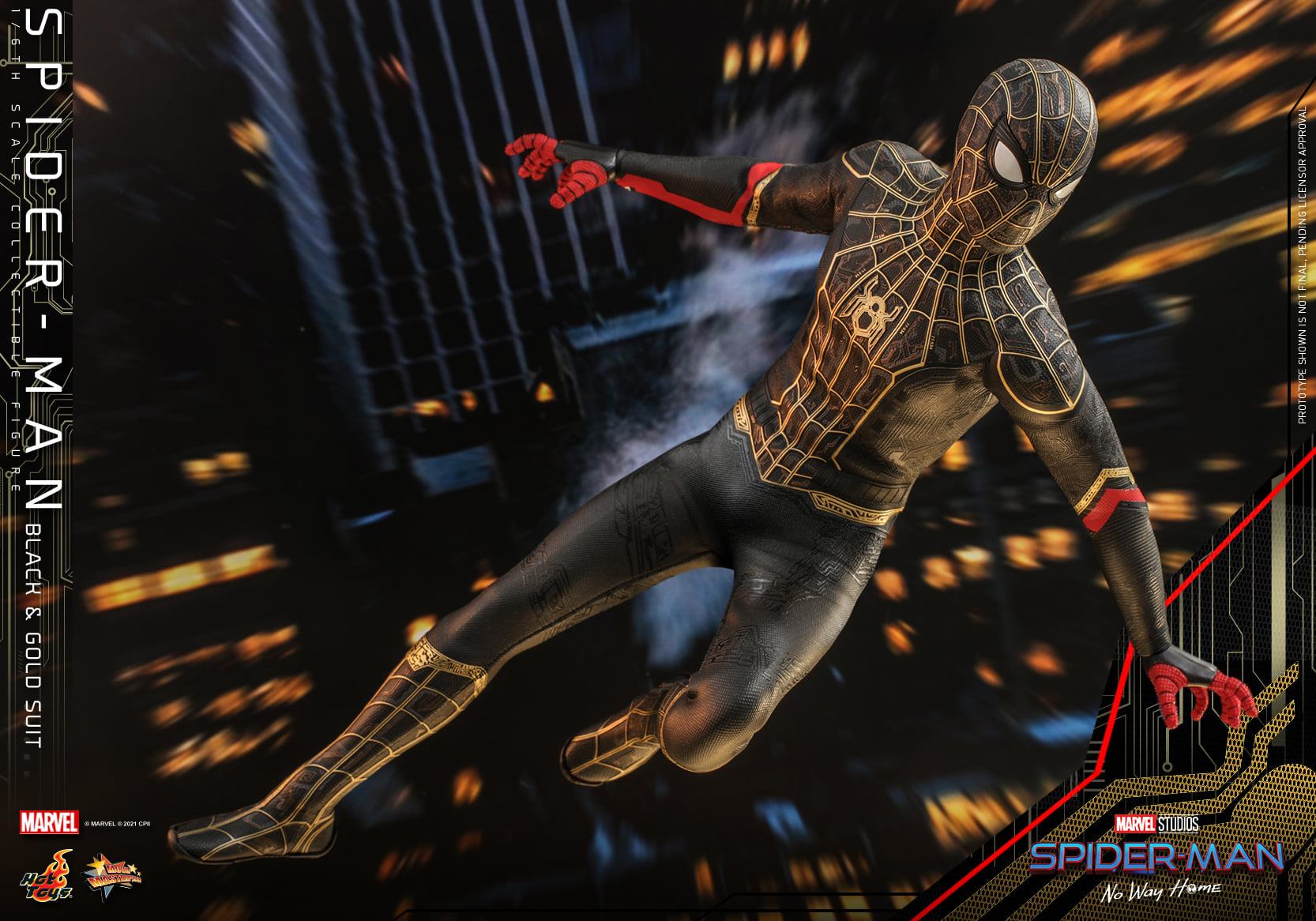 Hot Toys MMS604 1/6 Spider-Man: No Way Home - Spider-Man (Black & Gold Suit)